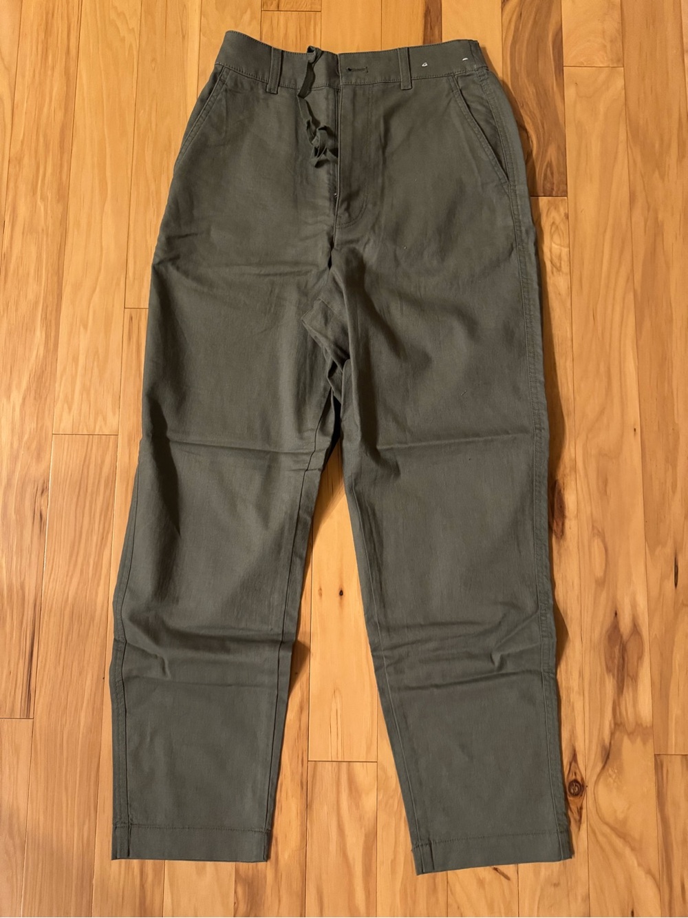 NWOT Uniqlo Linen/Cotton Tapered Pants - Olive Green - XS